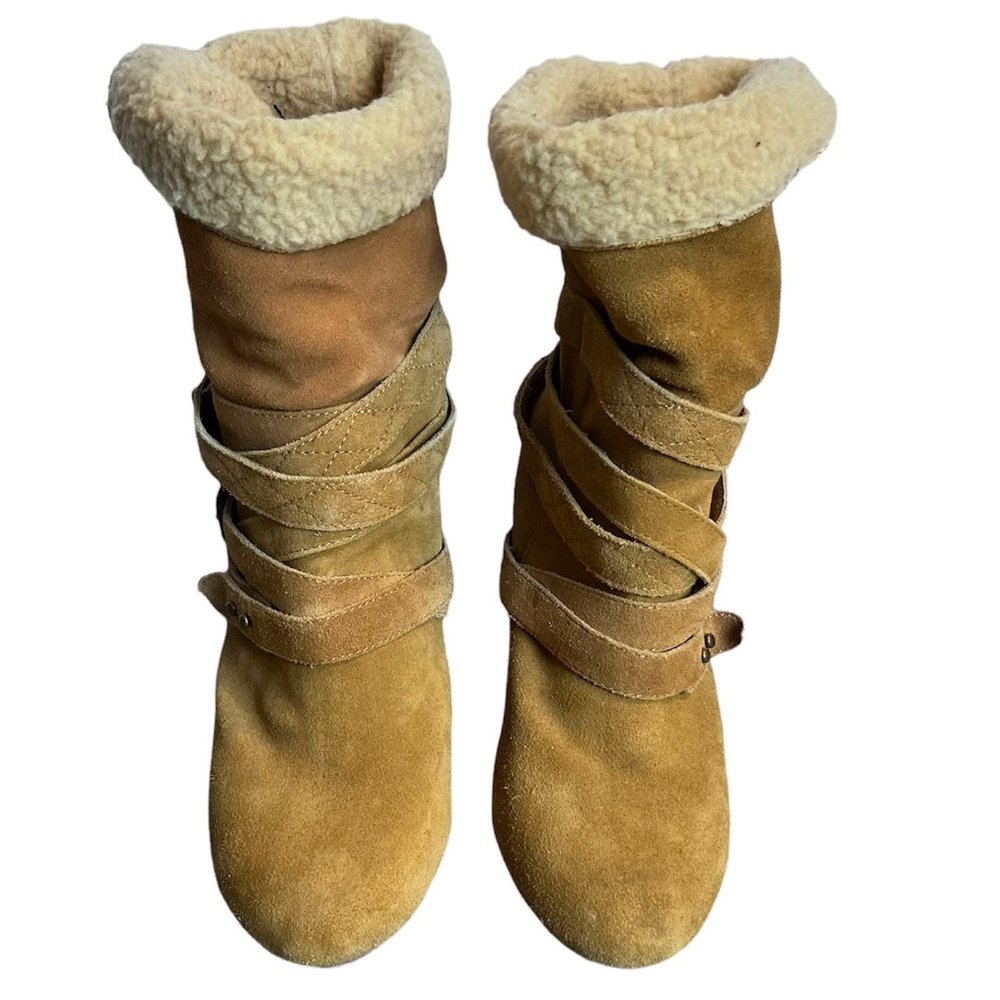 Nine West Cruzal 1 tan suede boots size 10